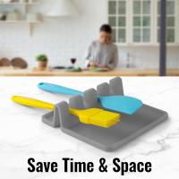 Soporte de silicona para utensilios con almohadilla antigoteo, resistente al calor, sin BPA, para cocina y estufa. - details 1