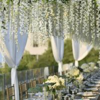 Guirnalda De Wisteria Artificial 40 Ramas 6 Pies Flores Blancas De Seda Para Arco De Boda Fiesta Jardín Hogar - details 1