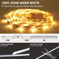 Tira LED 1-5M Luz Nocturna Blanca Para Armario De Cocina TV Con Sensor De Movimiento 2835 DC 5V USB Luz De Mano Cubierta - details 8
