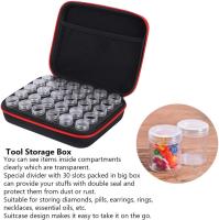 Caja de bordado de diamantes, contenedores de bordado de diamantes duraderos, 8.66X6.89X 2.76in maleta diseño uso doméstico regalo femenino para bricolaje pintura de diamantes (rojo) - details 2