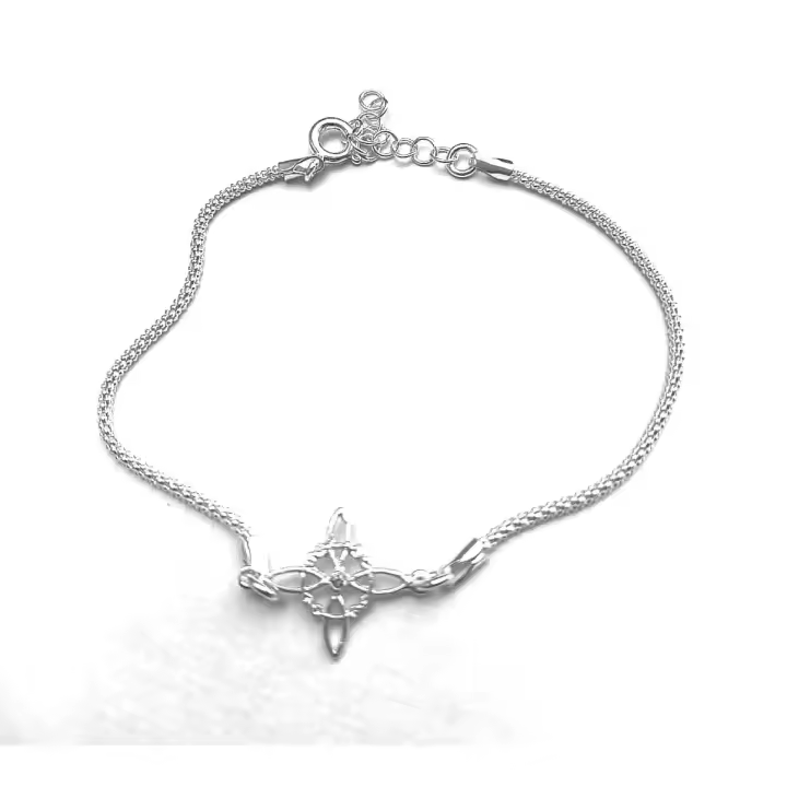 pulsera amuleto  nudo de bruja  plata de ley -40ycuatrojoyeria - 1