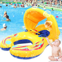 Anillo Inflable De Natación Para Niños Y Bebés Seguridad En La Piscina Asiento Flotador Para Juegos De Agua Chico Y Niña Entrenador De Verano Color Amarillo - details 0