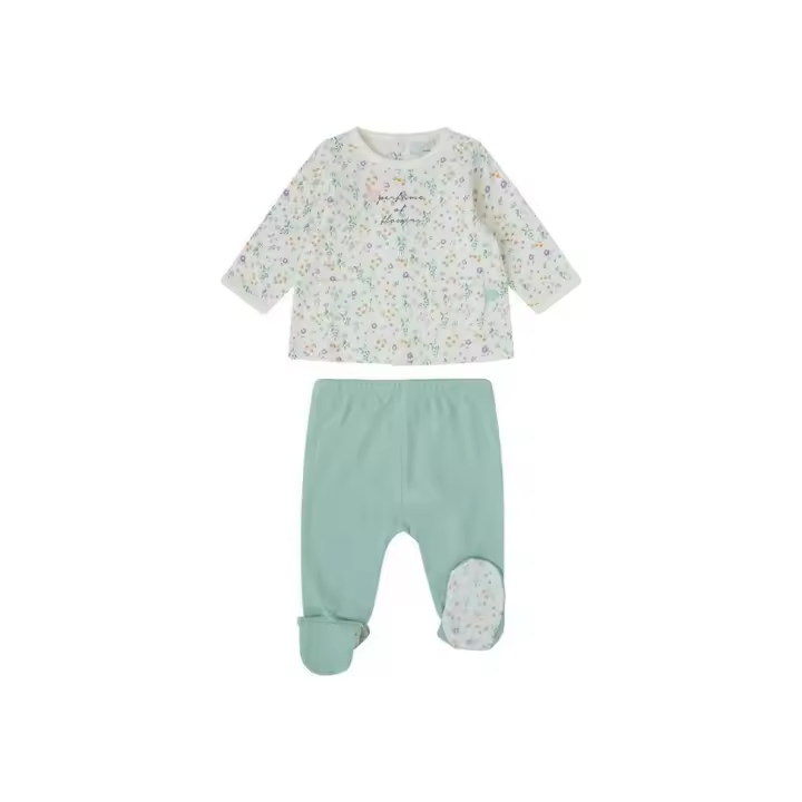 Conjunto de flores para bebé recién nacido niña Yatsi - Camiseta y polaina de algodón para otoño e invierno (52-62cm) - 1