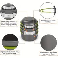 BOPORO Kit de Cocina para Acampar de Acero Inoxidable con Mini Estufa - Ideal para Senderismo y Camping - details 0