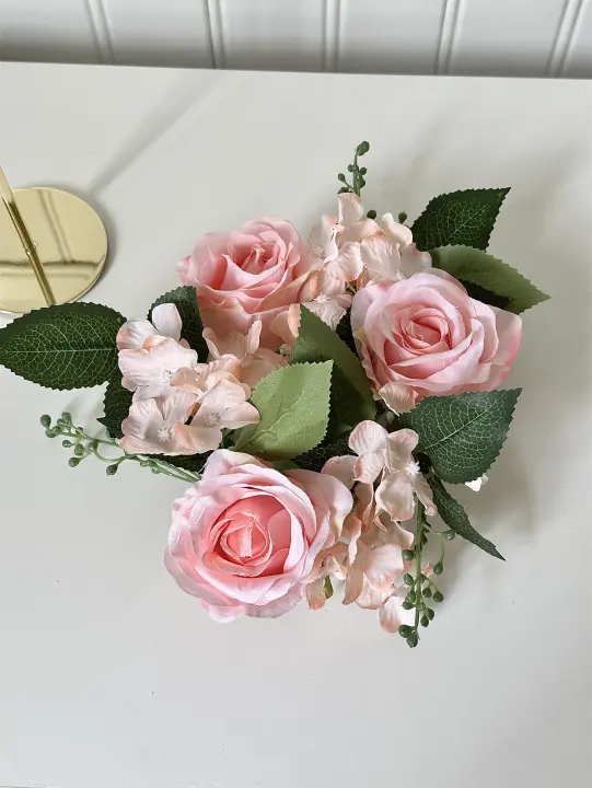 Corona De Velas De Boda Con Rosas Artificiales Guirnalda De Seda Para Decoración De Mesa Y Hogar Con Flores De Poliéster - 1