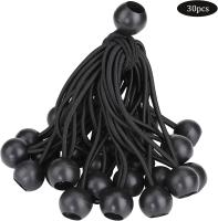 Cuerda elástica 30 piezas de tensor de lona de bola para pancarta, Pabellón, arnés de cortinas, gancho, tienda, Pancarta, soporte de lona (negro) - details 3