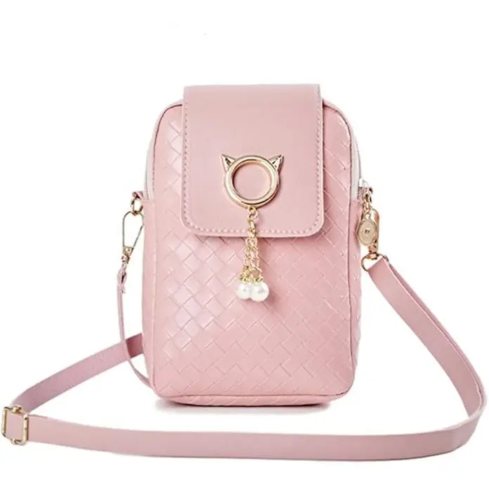 Mini bolso de mano de PU para teléfono de mujer, billetera inteligente con teléfono móvil y correa de hombro estable para ir de compras - 1