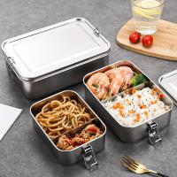 Stainless Steel Lunch Box, 1400ML Bento Box with Lock Clip, Leak-Proof Portable Food Storage Container for Salad Sandwich - details 3