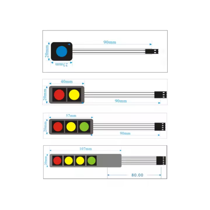 Interruptor Boton de membrana 1x2 teclas Matriz de teclado Arduino Rojo Amarillo - 1