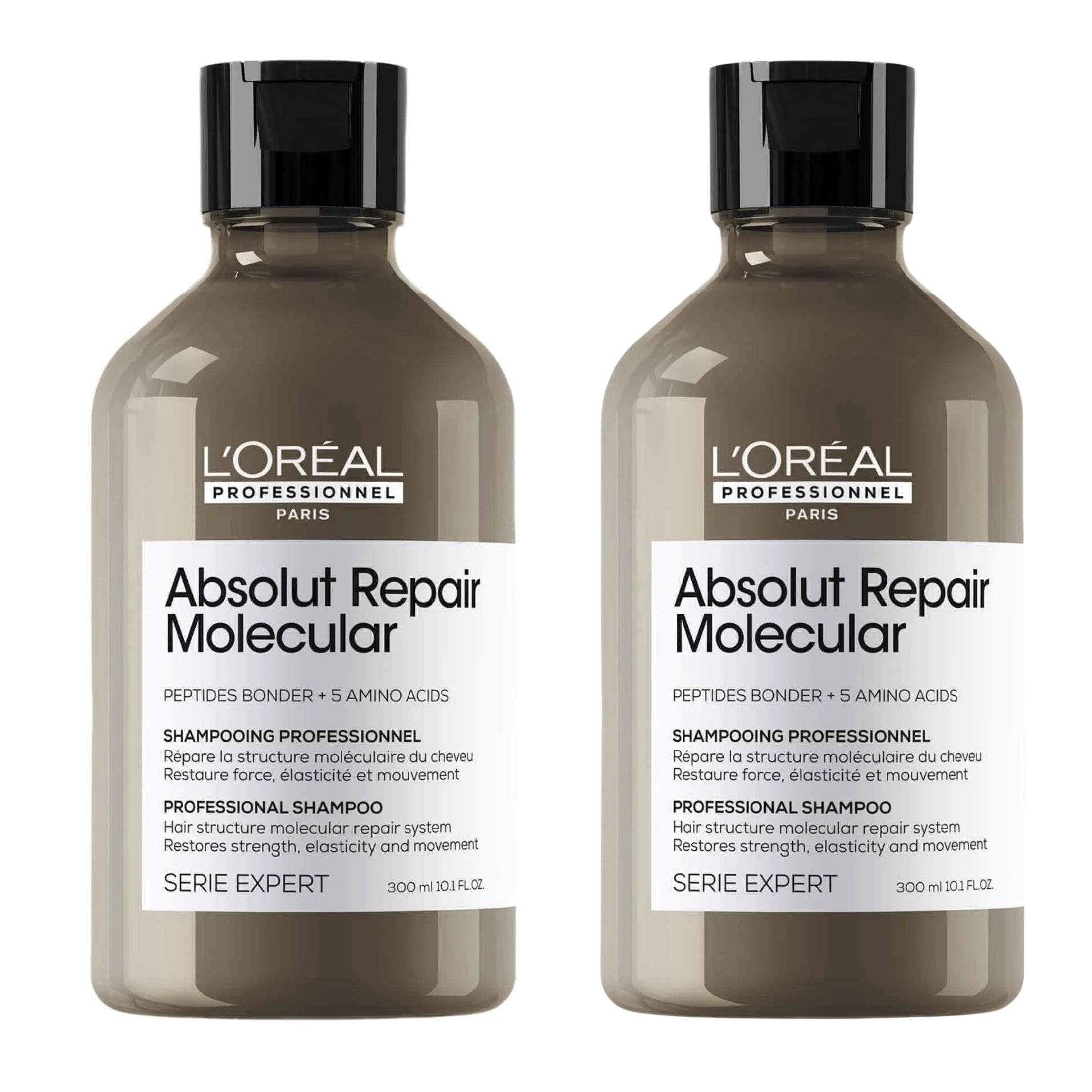 Pack x2 L’Oréal Professionnel Absolut Repair Molecular Champú 300ml – Reparación Molecular para Cabello Dañado