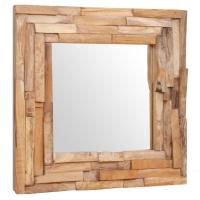 vidaXL Teca Espejo Decorativo Madera Decoración Pared Entrada Dimensiones 60 x 60 cm, 90 x 60 cm, 120 x 60 cm - details 0