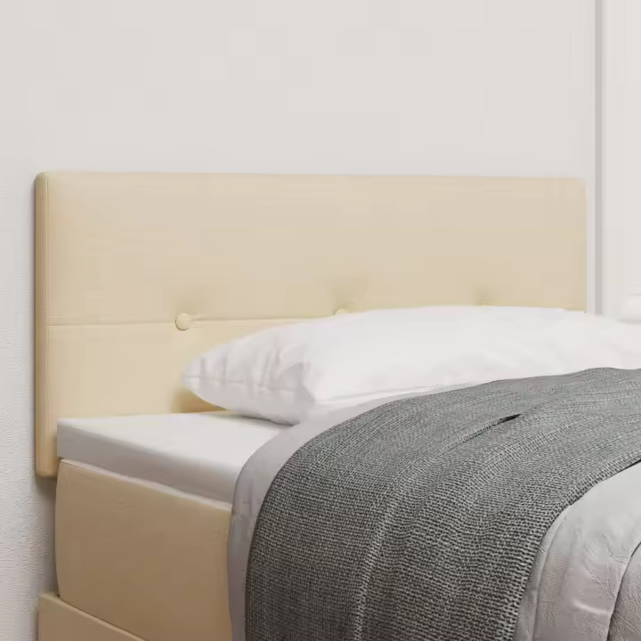 Cabecero LED vidaXL Tapizado con Botones Crema 100 cm de Tela - 1