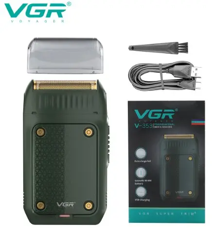 VGR Afeitadora Profesional Para Hombres Recargable Portátil Con Recortador De Barba Cuchilla Flotante Afeitado Seco Indicación De Carga Tiempo De Afeitado De 60 Minutos V-353 - 1