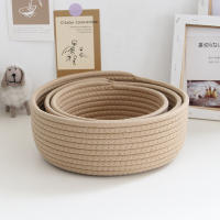 Cesta De Almacenamiento De Ropa De Niños Con Cordones Organizador De Escritorio Para Juguetes Y Cosméticos Hecha a Mano De Algodón Ecológica - details 6