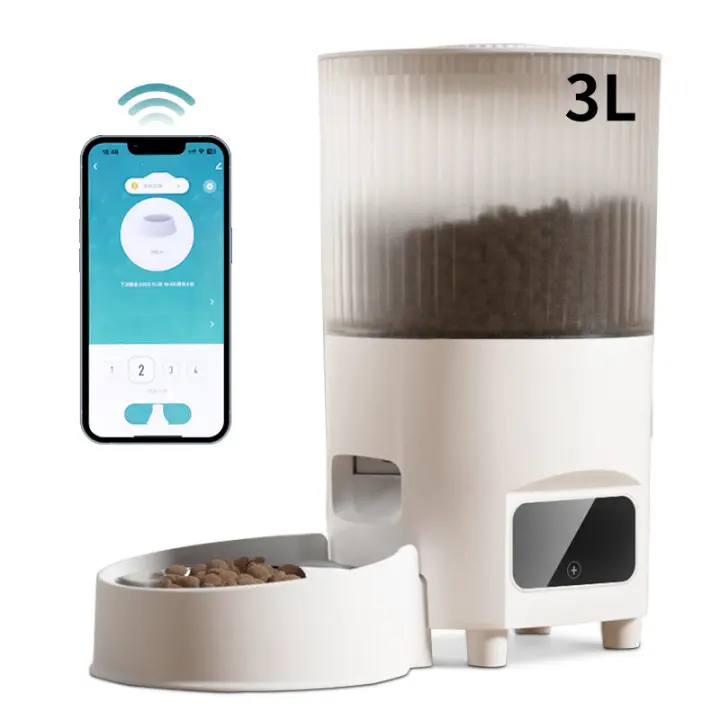 ZVD Alimentador automático inteligente para mascotas, cuenco con o sin cámara, 5L，Comedero Gato Automatico,Control remoto, grande, 1/2 tazones, Comederos Automáticos Inteligente para Gatos y Perros,dispensador de comida para gatos - 1