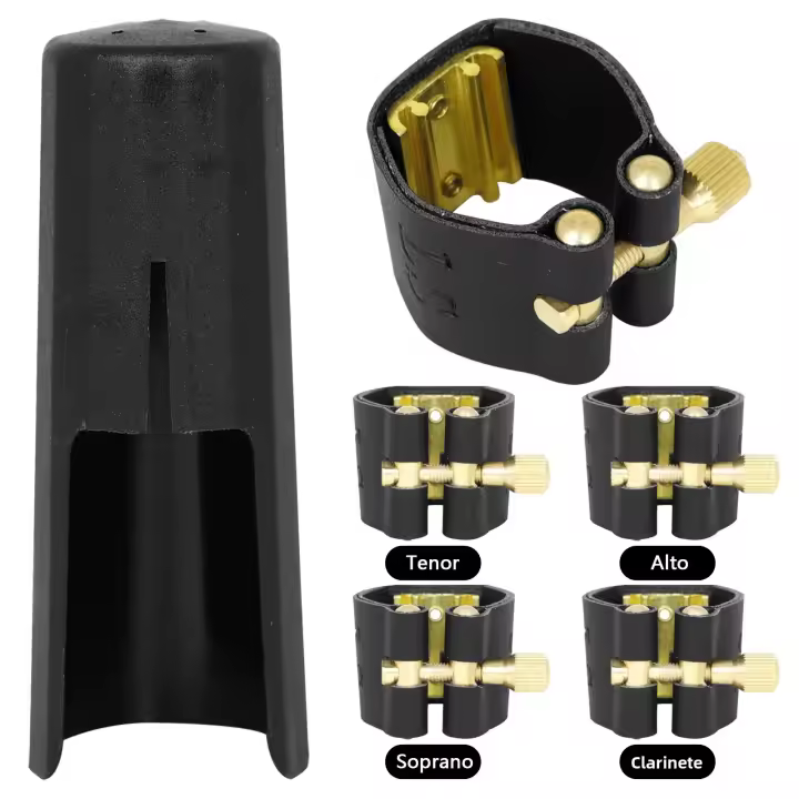 Ligadura Y Tapa De Boquilla De Saxofón Para Clarinete En Cuero Adecuado Para Alto Soprano Y Tenor Partes De Boquilla De Saxofón - 1