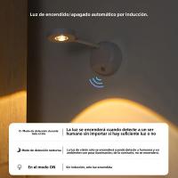 Lámpara De Pared LED Con Sensor De Movimiento 180° Rotación Luz Nocturna De 3 Niveles De Brillo Para Estudio Pasillo Camping Decoración Artística - details 1