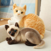 Muñeco De Peluche Siamese Realista Para Decoración Del Hogar Y Regalo Para Niñas Juguetes De Mascotas Corto De Algodón Relleno De Poliéster - details 21