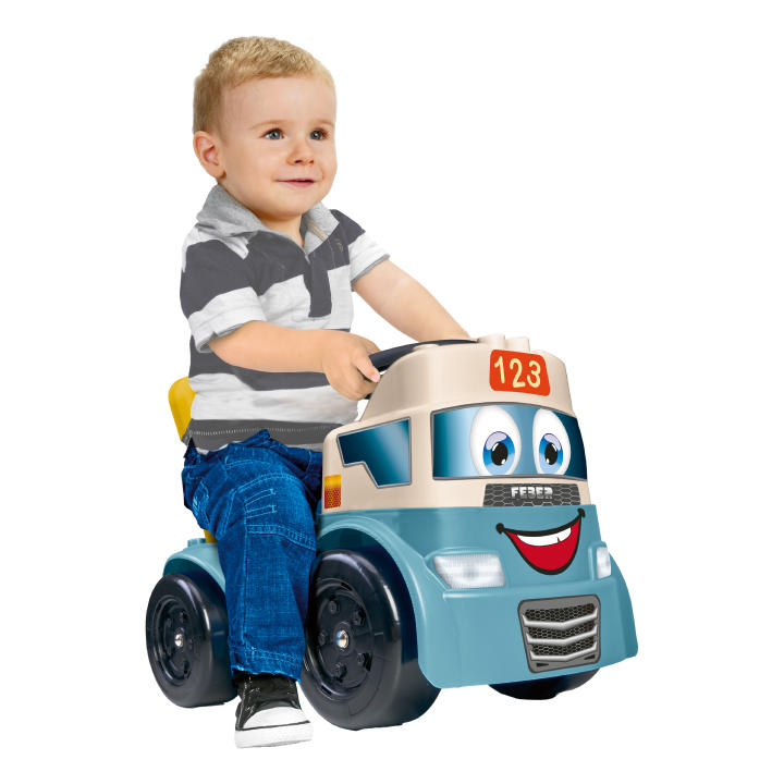 FEBER - Motofeber Casual Blocks, Correpasillo de Empuje y Andador, Juego 3 en 1, Incluye Panel de Encajables y 10 Bloques de Figuras Geométricas, Maletero para Guardar Bloques, Famosa (FED32000)