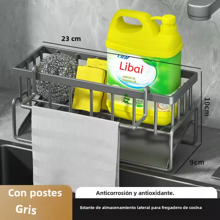 Escurridor de Maple inoxidable para fregadero de Cocina, soporte de Esponja para almacenamiento de Grifo, sombrero, toallero, estante organizador, accesorios de Cocina - 1