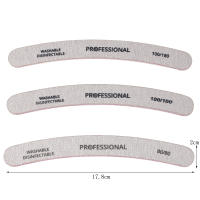 10Pcs Archos De Uñas Curvos Doble Cara 80/80 100/100 100/180 Emery Board Lavables Grey Buffer Para Cuidado De Las Uñas - details 1