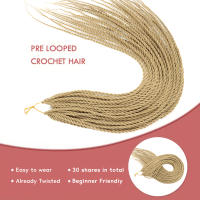 Cuerda De Crochet De Peluca Sintética En Color Negro 24 Pulgadas 30 Raíces Goddess Box Braids Pre Looped Para Estilo De Cabello Afro - details 4