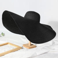 Sombrero De Playa Para Mujer Grande Y Plegable Con Protección UV Sombrilla De Verano De Paja Estilo Casual Para Bodas - details 5