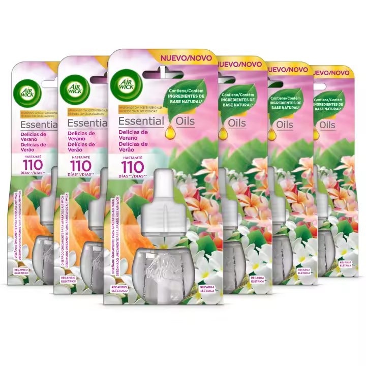 Air Wick Eléctrico - Ambientador para casa con aroma a Delicias de Verano - 6 Recambios - 1