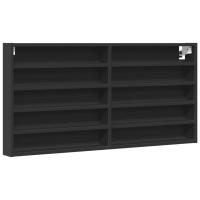 vidaXL Vitrina de madera de ingeniería 100x8,5x50 cm Blanco, Negro, Roble Sonoma Mueble Almacenaje Estantería para Oficina, Estudio, Dormitorio Estantería/Librería/ mueble de Almacenamiento - details 1