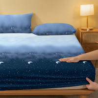 Sábana Ajustada Moderna Y Sencilla Con Estampado De Cielo Estrellado Mate Para Dormitorio Cobertura De Cama De Poliéster 100% Sin Almohadillas - details 3