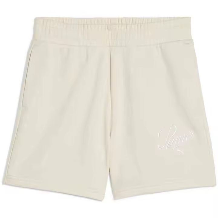 Pantalon Corto Puma Essentials Script 5 para mujer en color beige - 1