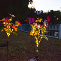 Lámpara De Piso Solar LED Con Mariposas Para Jardín Villa Camping Fiesta Decoración Luz De Escenario Exterior Paisaje - details 3