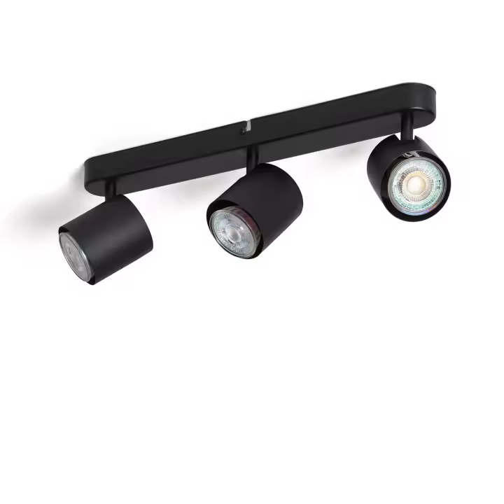 Ledkia Lámpara de Techo de 3 Focos Edesta Negro - 1