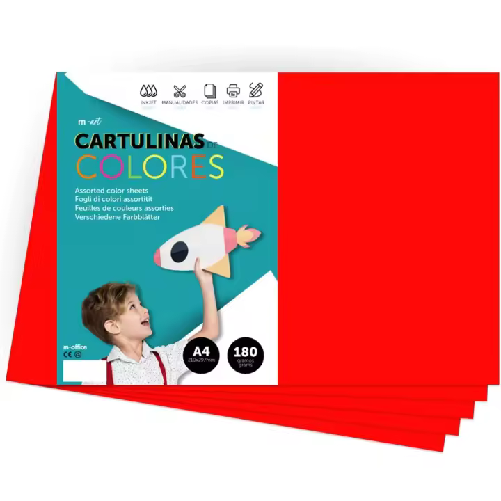 Cartulina de Colores, Cartulina Grande 50x65 cm de Colores Pastel, Cartulinas de Colores Pastel 180gr para Manualidades, Diseños Creativos y Proyectos de Arte · m-office (x50 hojas, verde) - 1