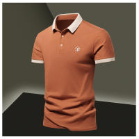 Camisa POLO Para Hombre Verano Moda Seda De Hielo Secado Rápido Manga Corta T-shirt Color Sólido Suelta Collar De Negocios Algodón Puro Top - details 19