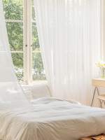 Cortinas De Encaje Blanco Suave Y Transparente De Buena Calidad Para Puerta Y Dormitorio Cortina De Ventana Semi Transparente - details 4