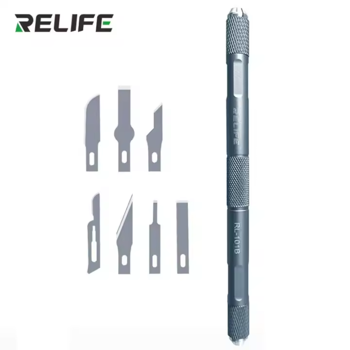 RELIFE RL-101B Kit De Cuchillos 8 En 1 Para Mantenimiento De Móviles Alta Dureza Y Precisión Herramienta De Eliminación De Pegamento Para Placa Madre - 1