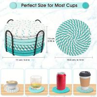 Juego De 8 Tapetes De Algodón Tejido Con Soporte Para Protección De Mesas Decoración De Mesa Restaurantes Y Cafeterías - details 2
