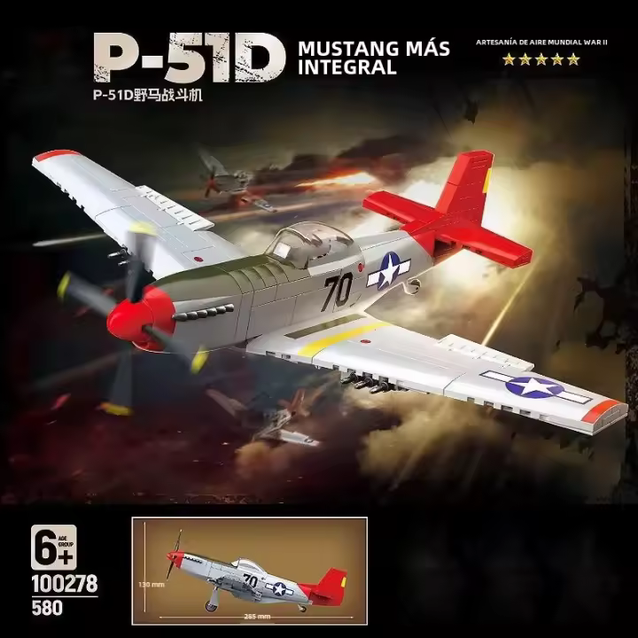 Nueva Producto Modelo De Avión P51D Mustang De La Fuerza Aérea Estadounidense De La Segunda Guerra Mundial Juguete De Construcción Para Niños Bloques Compatible Con Lego Material ABS - 1