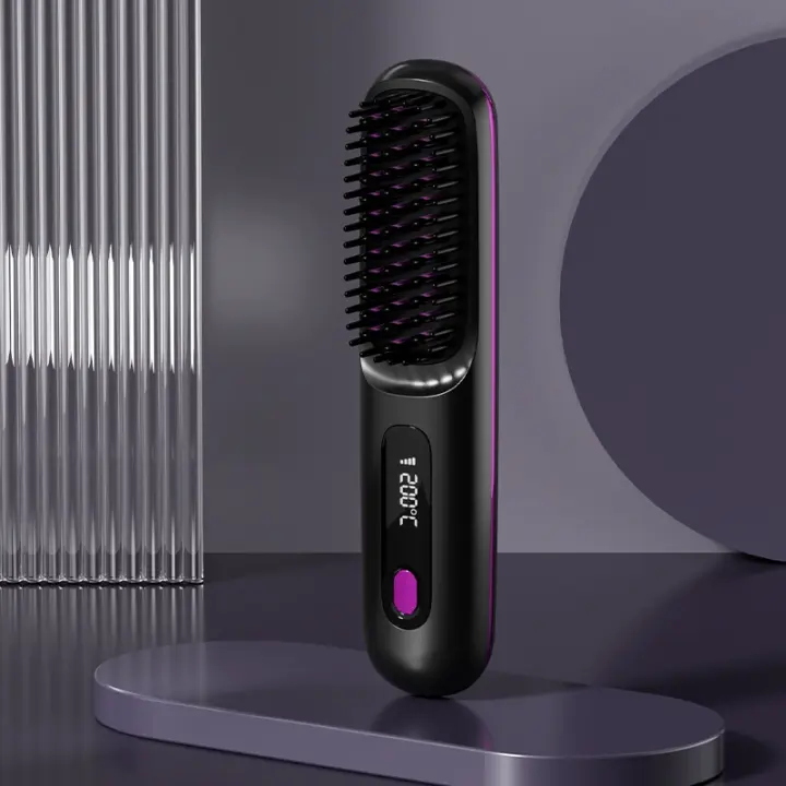 Plancha de pelo inalámbrico para Mujer: Control De Temp de 3 niveles, cuidado de Iones negativos, antiescaldadura Carga USB with Pantalla LED Diseño portátil para el hogar y los viajes regalo Perfecto - 1
