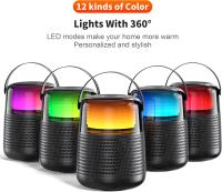 QERE Altavoz Bluetooth HF55 con Audio hi-res de 20W, inalámbrico, HiFi, portátil, IPX5, resistente al agua, múltiples modos de conexión,12 tipos de luces de color con modos LED de 360 ° - details 0