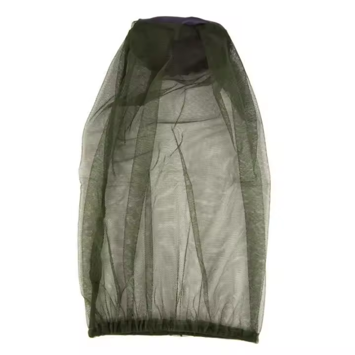 1Pc Gran Y Largo Tela De Malla Suave Duradera Protector Facial Contra Mosquitos Con Agujeros Finos Para Camping Gorra De Pesca - 1