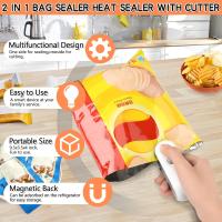 Mini sellador de bolsas, sellador térmico portátil recargable 2 en 1, máquina selladora de bolsas de plástico, máquina selladora de bolsas para bolsas de plástico, almacenamiento de alimentos, bocadillos, frutas, galletas frescas - details 1