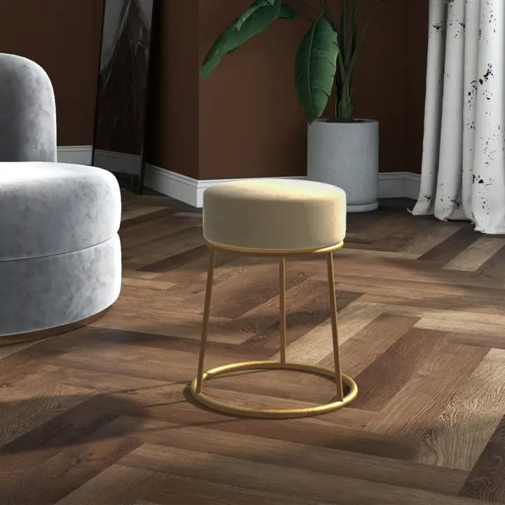 vidaXL Hocker redondo gris oscuro terciopelo - 1