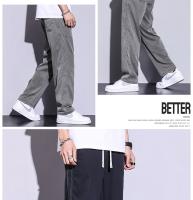 Pantalones Casuales Para Hombre Lyocell Verano Transpirables Moda Coreana Rectos Cómodos Suaves De Cintura Media Con Bolsillos - details 10