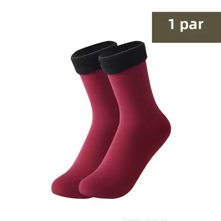 Calcetines Cortos De Piel De Cachemira Térmicos Para Mujer Invierno Gruesos De Poliéster Y Algodón Calcetines De Veludo De Nieve Para Casa - 1