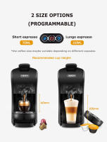 HiBREW Cafetera de cápsulas H1A, cafetera multicápsulas 4 en 1, compatible con cápsulas DG/Nes/ESE/café molido, Parada automática, Modos de café caliente y frío, Espresso perfecto, Negra - details 8