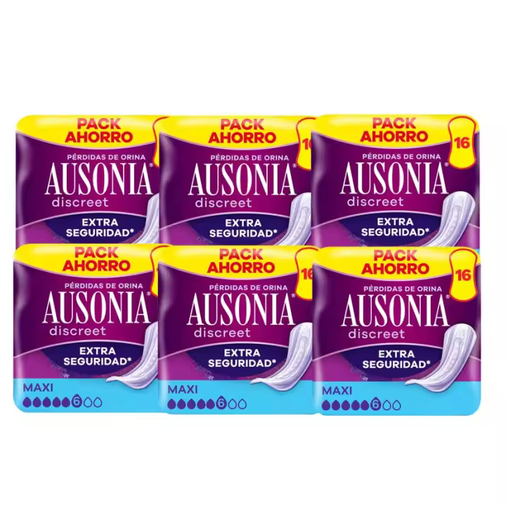 Ausonia Discreet |  Maxi Compresas Incontinencia Mujer para Pérdidas De Orina, Extra Seguridad, Discreción Increíble 96 uds - 1