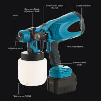 pistola pulverizadora de pintura electrica HVLP, 800ml pistola de pintura para paredes de casa spray pulverizador de agua, boquilla aerografo Muebles de jardín herramientas de pintura prostormer - details 1