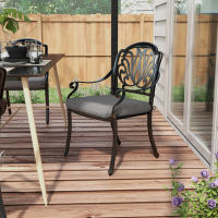 Outsunny Conjunto de Cojines para Sillas de Comedor 47x47x7 cm Juego de 4 Piezas Cojines para Sillas de Jardín Impermeable y Protección UV 50+ para Interior y Exterior - details 5